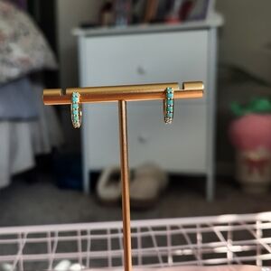 Kendra Scott Davie Huggie Earrings In 18k Gold Vermeil Turquoise